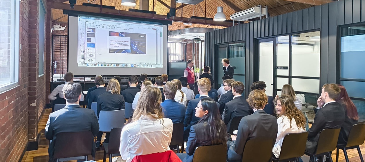 Photo of study tour group at Aarnet